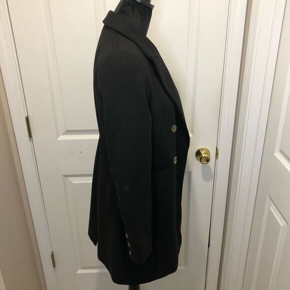 Topshop black double breasted over coat pea coat size 2 - Picture 10 of 16
